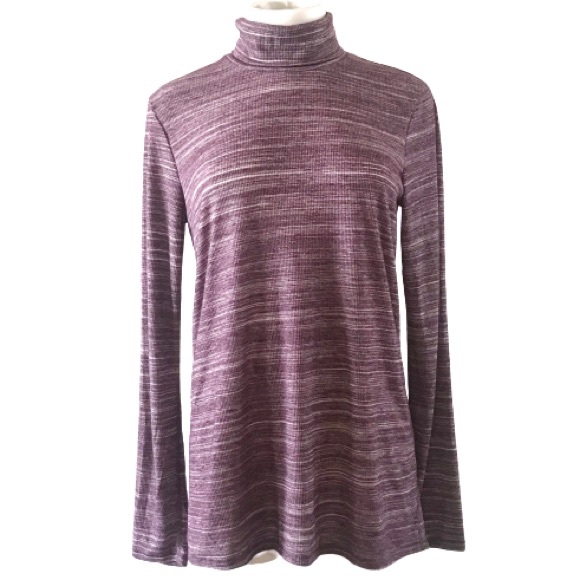 BANANA REPUBLIC Marled Purple Turtleneck Top - Picture 1 of 6
